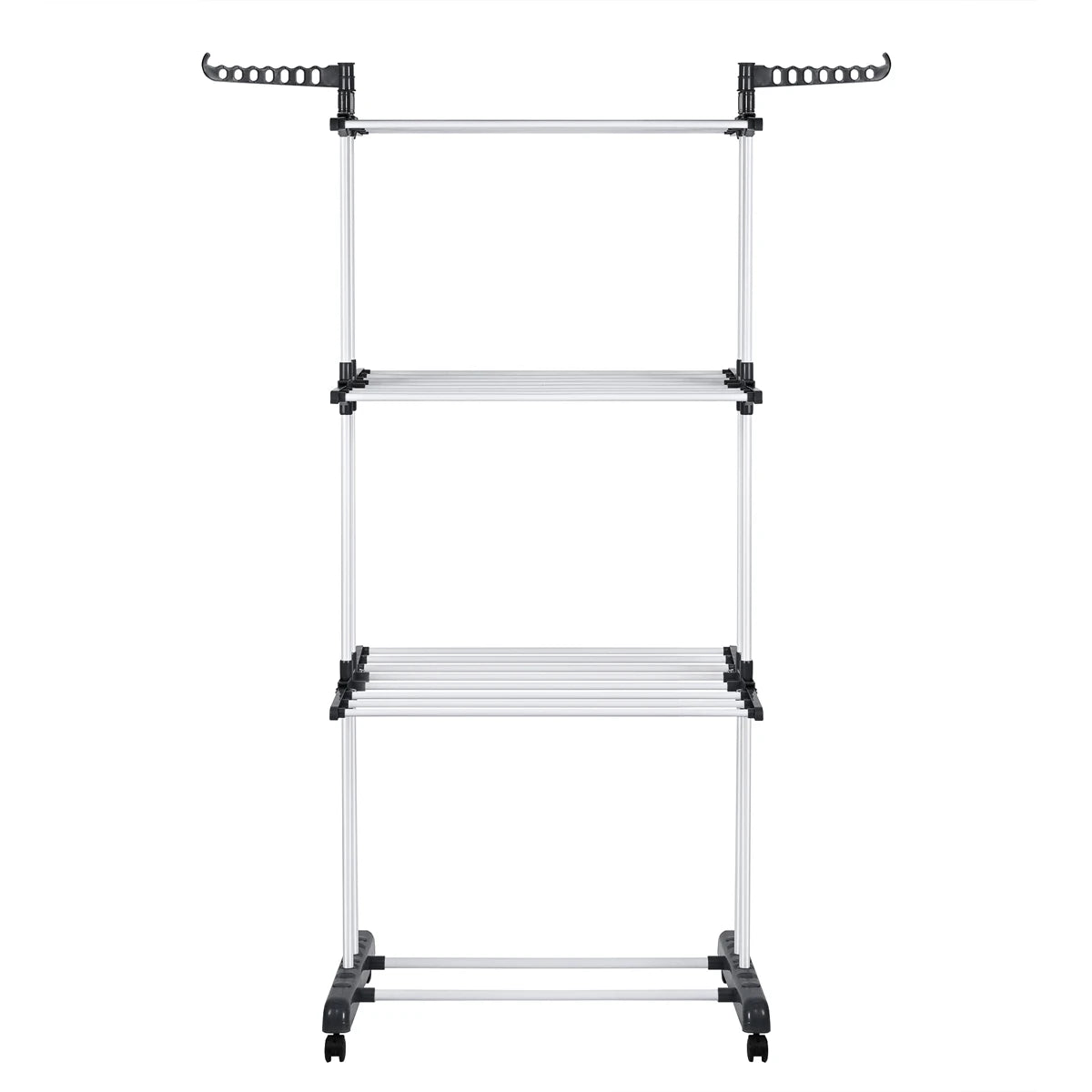 Folding Clothesline T-Lovendo Vertical Drying Rack with Wheels, 4 Levels, 170x77x64 cm, High Capacity up to 26 kg, Foldable and Compact for Indoor/Outdoor Use.
