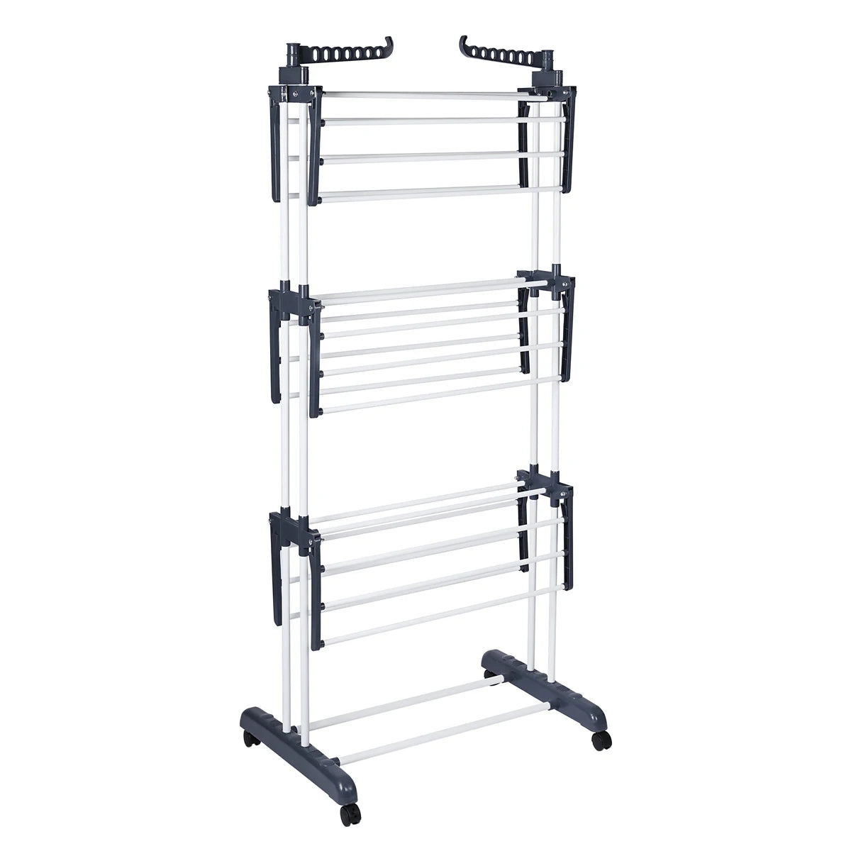 Folding Clothesline T-Lovendo Vertical Drying Rack with Wheels, 4 Levels, 170x77x64 cm, High Capacity up to 26 kg, Foldable and Compact for Indoor/Outdoor Use.