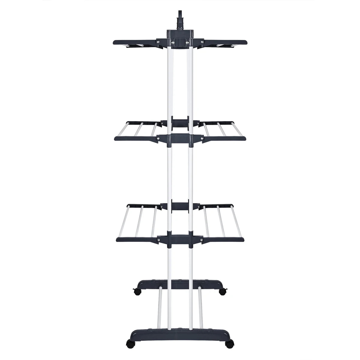 Folding Clothesline T-Lovendo Vertical Drying Rack with Wheels, 4 Levels, 170x77x64 cm, High Capacity up to 26 kg, Foldable and Compact for Indoor/Outdoor Use.
