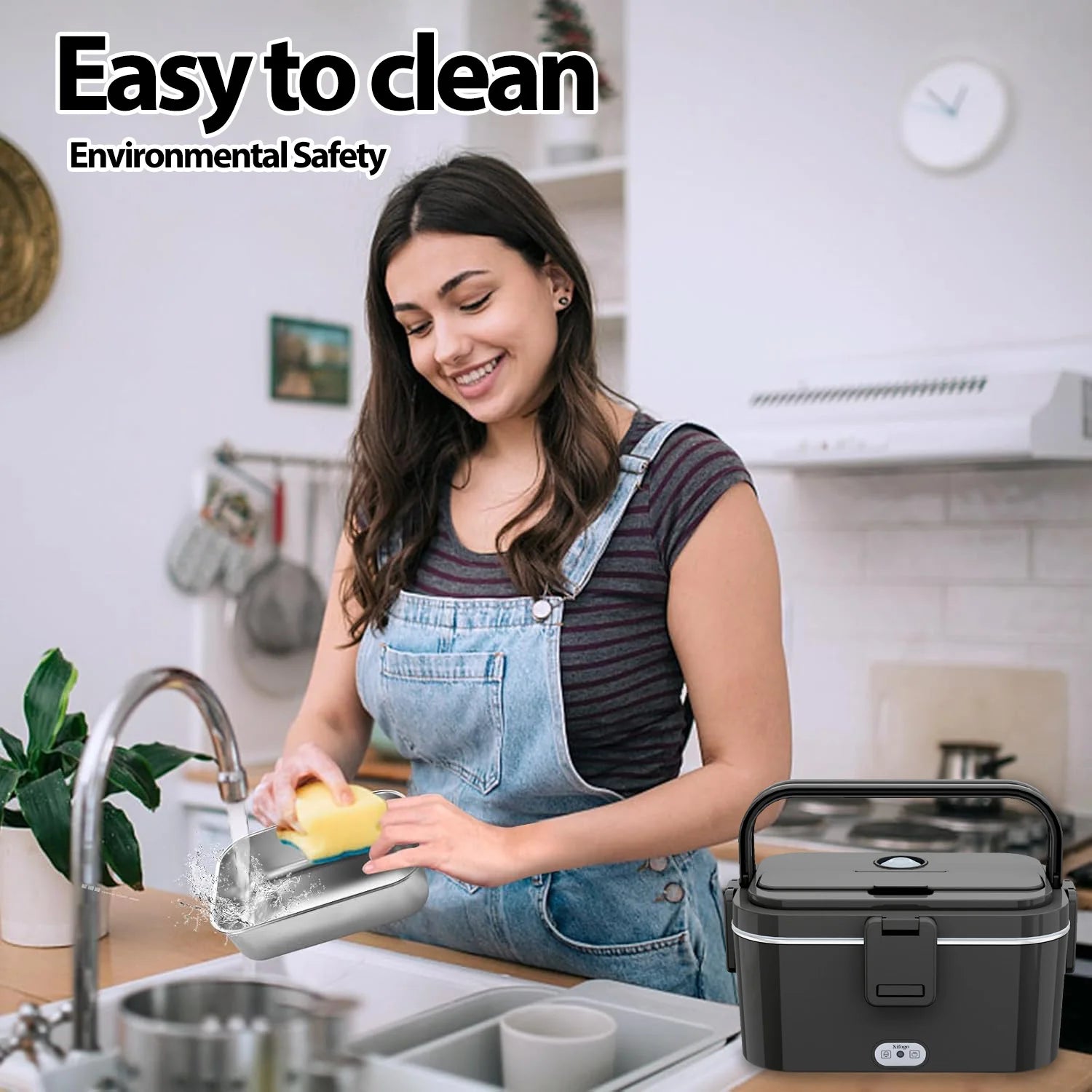 Lunch Box Elettrico Portatile 1.8L – Scalda Pasto 80W con Contenitore in Acciaio Inox 304, Uso Auto 12V/24V, Borsa Termica Inclusa