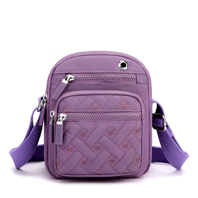 Solid Color Minimalism Crossbody Nylon Canvas Bag